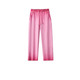 Drawstring Wide Leg Faded Trousers-INNBLAC Fashion Apparel