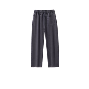 Drawstring Wide Leg Faded Trousers-INNBLAC Fashion Apparel