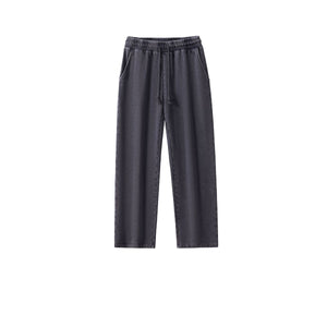 Drawstring Wide Leg Faded Trousers-INNBLAC Fashion Apparel