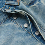 Paint-Splatter Bermuda Denim Shorts
