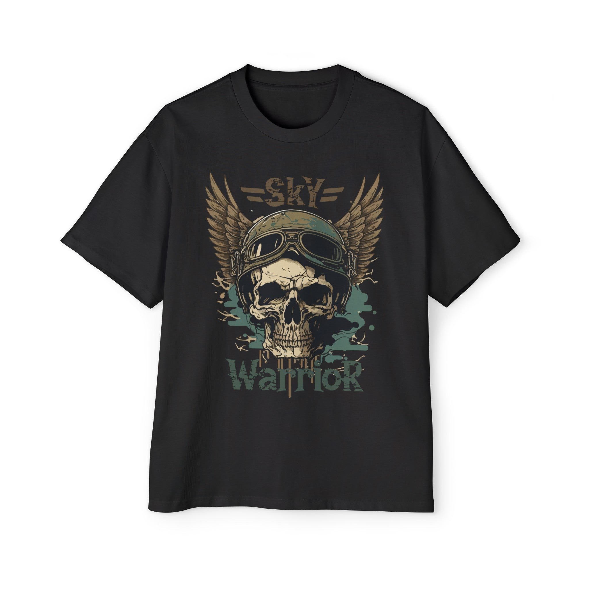 Skull Sky Warrior Graphic Tee-INNBLAC Fashion Apparel