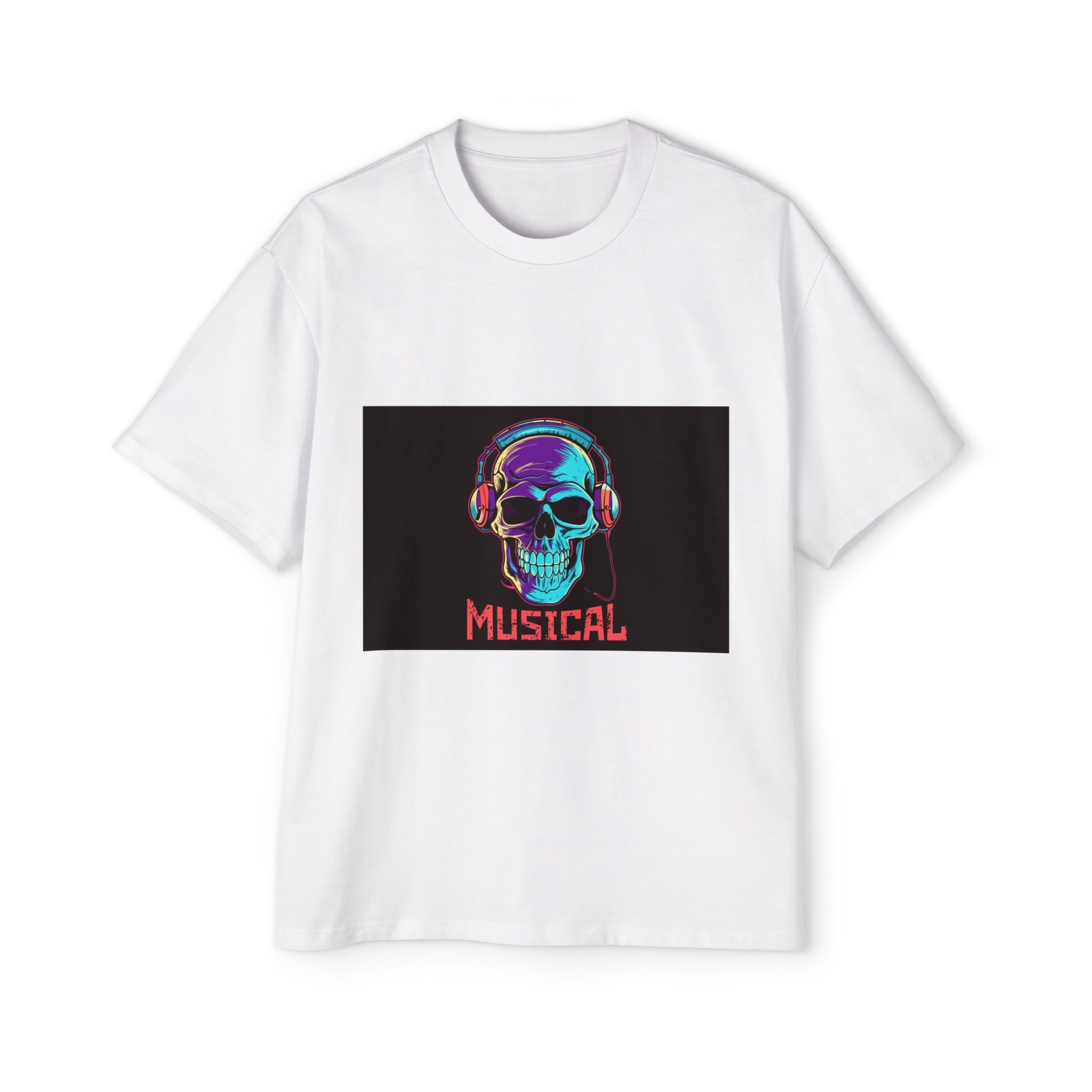 Hip Hop Musical Skull Graphic Tee-INNBLAC Fashion Apparel