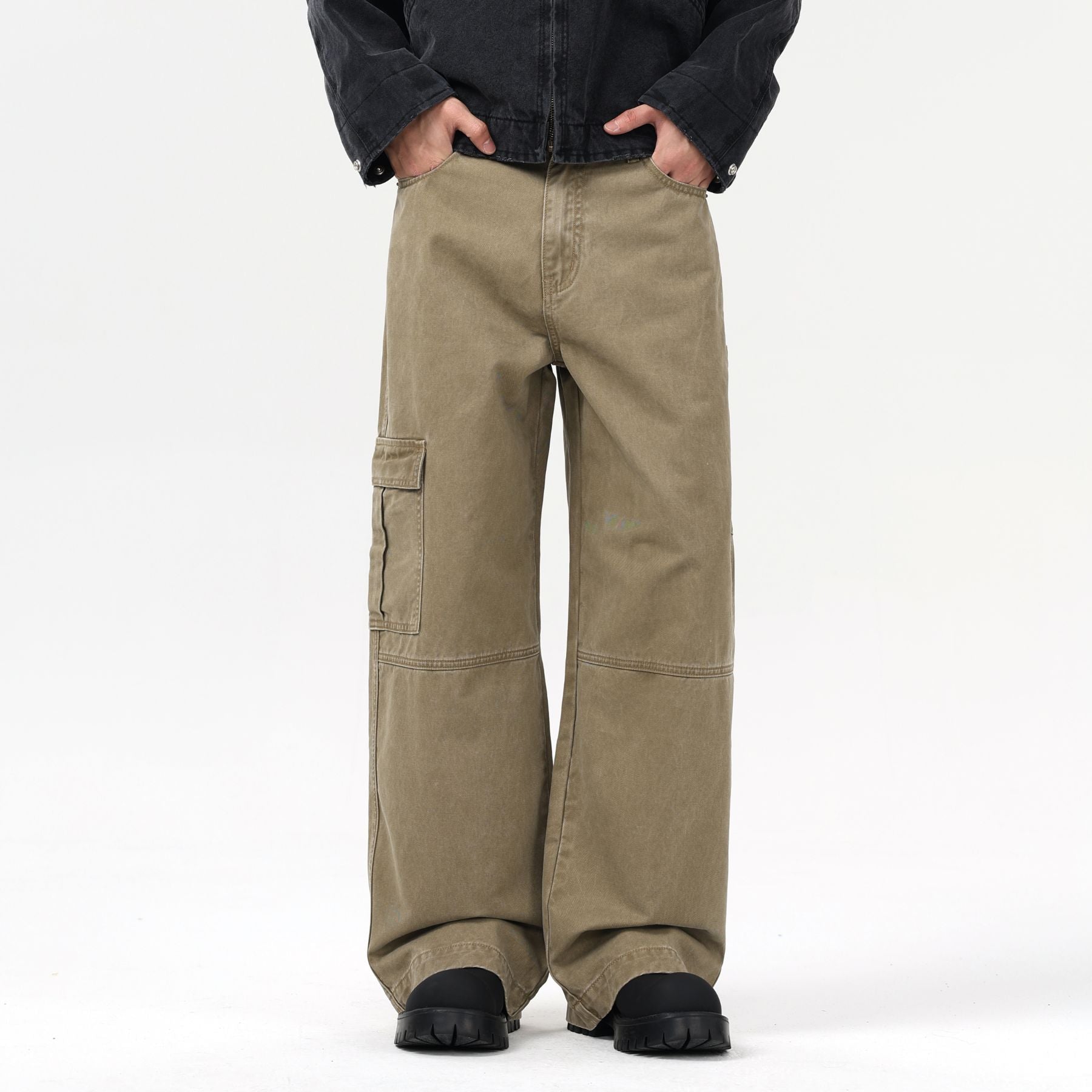 Relaxed Fit Cargo Pants-INNBLAC Fashion Apparel