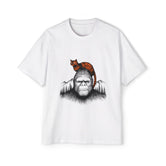 Bigfoot And Orange Cat Graphic Tee-INNBLAC Fashion Apparel