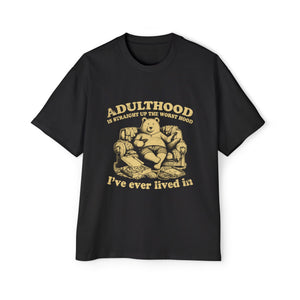 Adulthood ls The Worst Hood Graphic Tee-INNBLAC Fashion Apparel