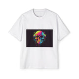 Colorful Skull With Headphones Graphic Tee-INNBLAC Fashion Apparel