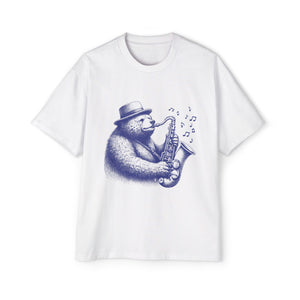 Bear Playing Saxophone Graphic Tee-INNBLAC Fashion Apparel