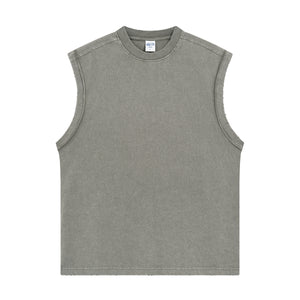 Back Seam Distressed Sleeveless T Shirt 8oz-INNBLAC Fashion Apparel