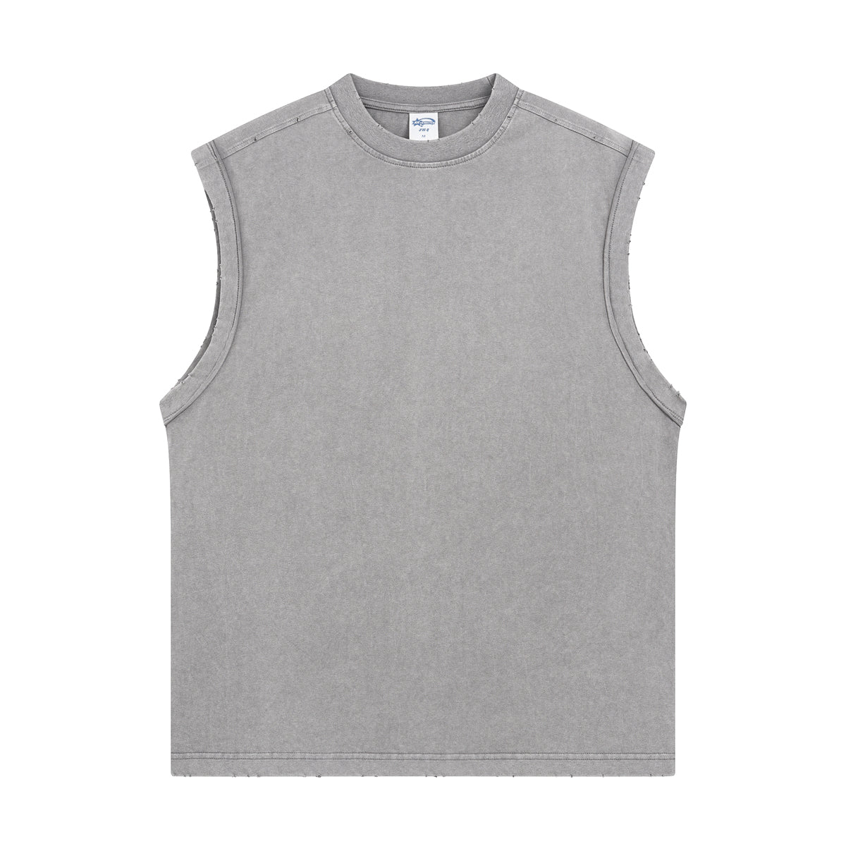 Back Seam Distressed Sleeveless T Shirt 8oz-INNBLAC Fashion Apparel