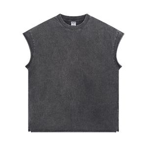 Washed Raw Edge Baggy Tank Top 8oz-INNBLAC Fashion Apparel