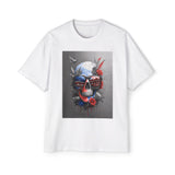 Skull Wearing American Flag Sunglasses Graphic Tee-INNBLAC Fashion Apparel