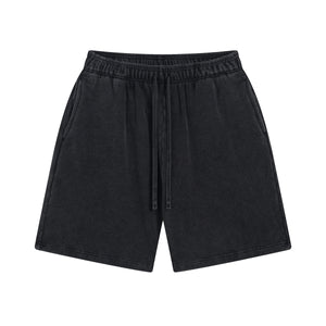 Stone Wash Thick Cotton Shorts-INNBLAC Fashion Apparel