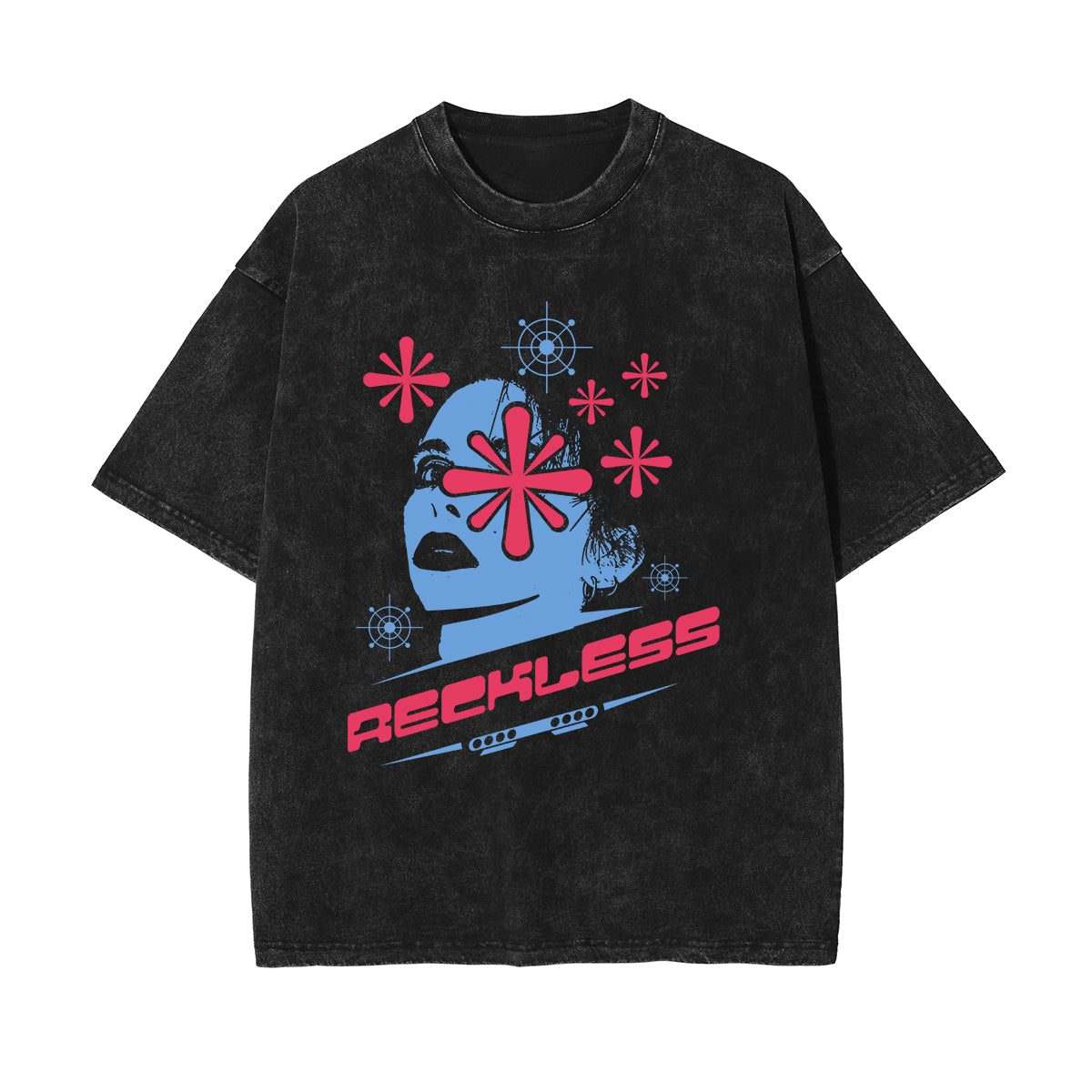 Reckless Y2K Stone Wash Graphic Tee-INNBLAC Fashion Apparel