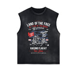 Land Of The Free Graphic Sleeveless Faded Tee-INNBLAC Fashion Apparel