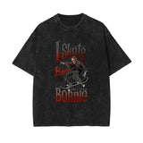 Skeleton Skate Stone Wash Graphic Tee-INNBLAC Fashion Apparel