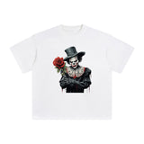 Clown With Rose Graphic Tee-INNBLAC Fashion Apparel