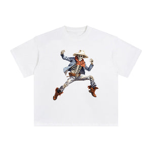 Skeleton Cowboy Graphic Tee-INNBLAC Fashion Apparel