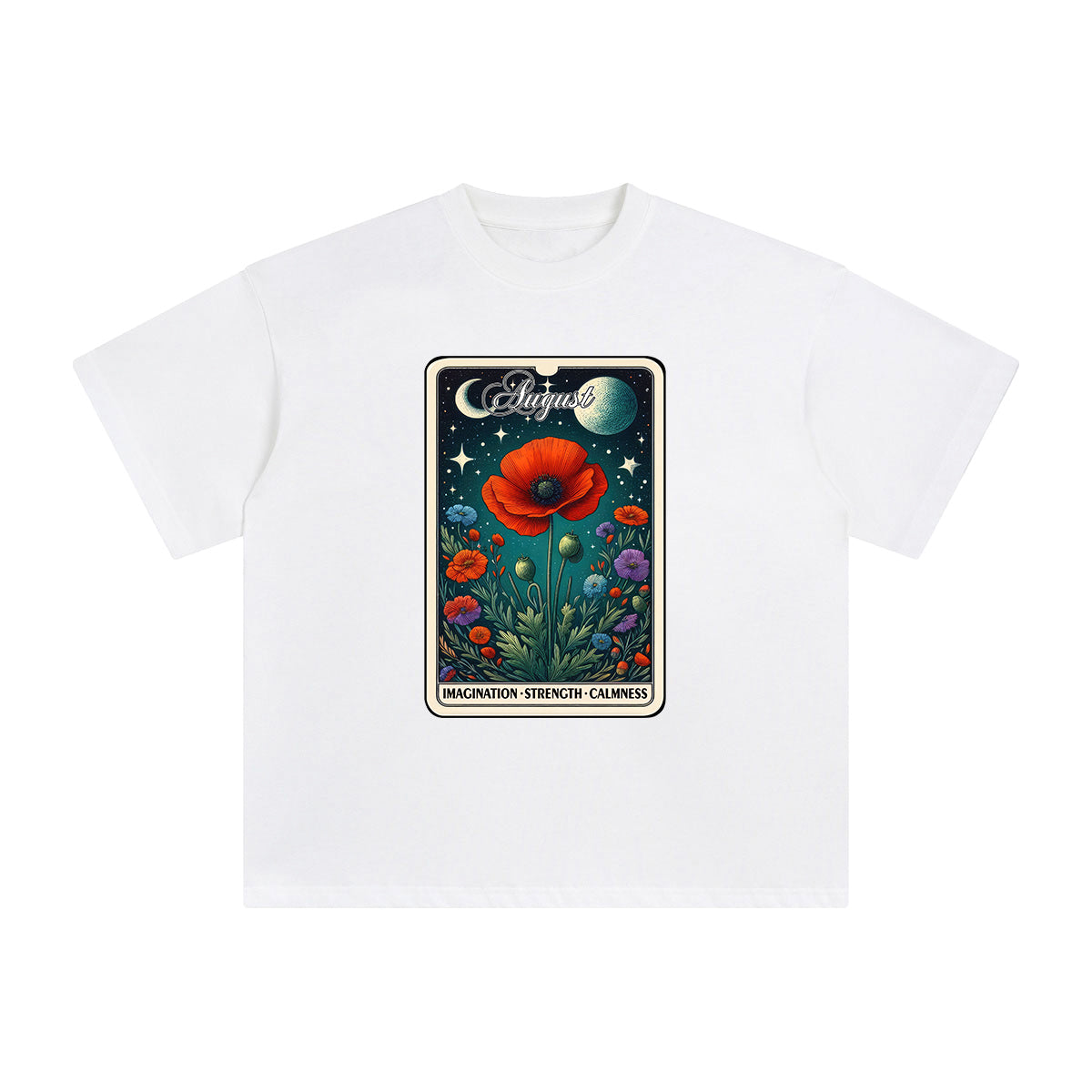 August Poppy Card Graphic Tee-INNBLAC Fashion Apparel