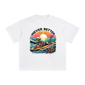 Never Better Skeleton Vacation Graphic Tee-INNBLAC Fashion Apparel