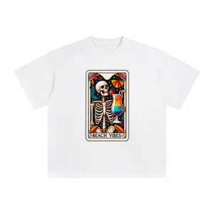 Beach Vibes Skeleton Graphic Tee-INNBLAC Fashion Apparel