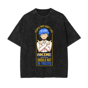 People Who Dont Like Anime Graphic Washed Tee-INNBLAC Fashion Apparel