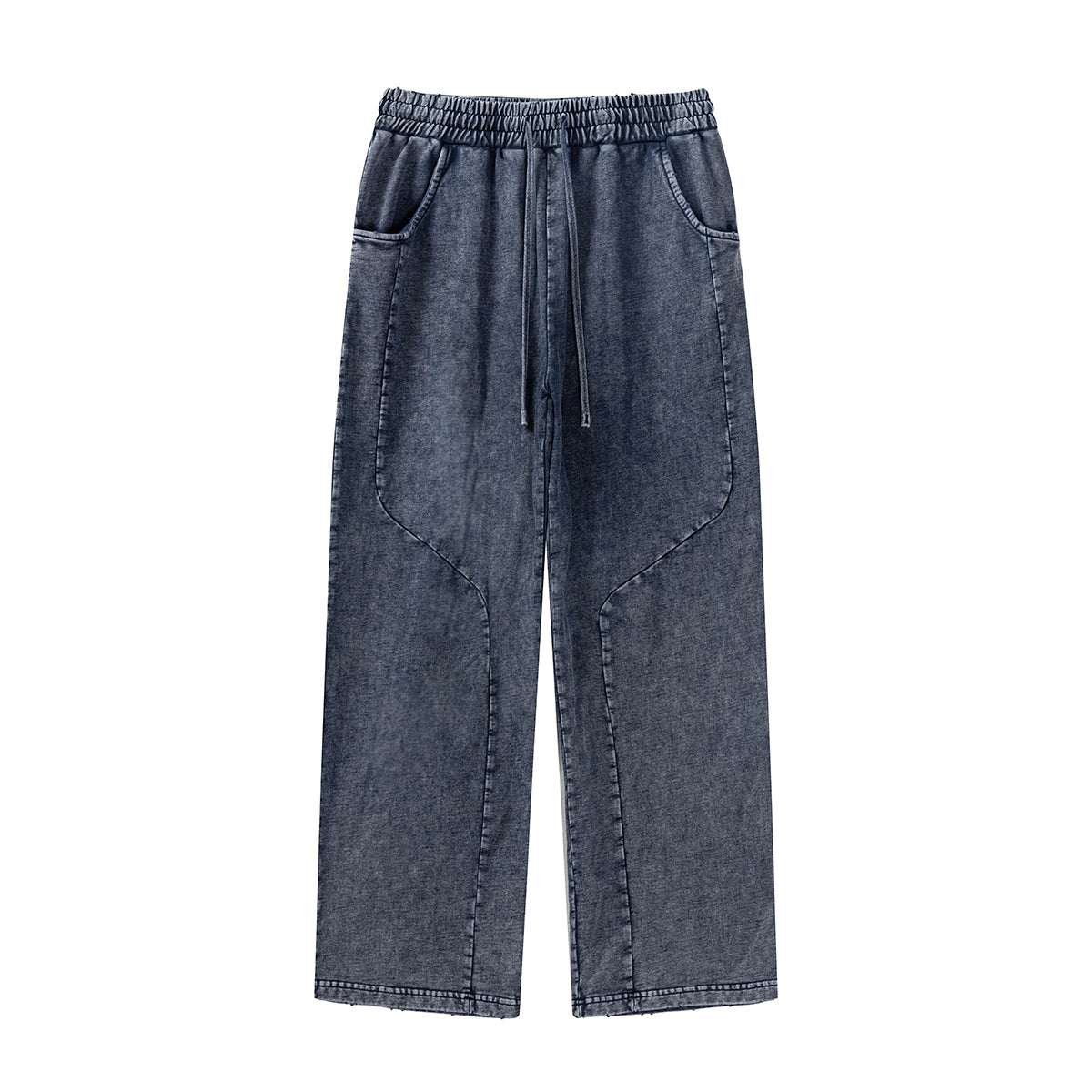 Front Seam Washed Baggy Joggers-INNBLAC Fashion Apparel