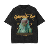 Cybernetic Gir Y2k Streetwear Graphic Tee-INNBLAC Fashion Apparel