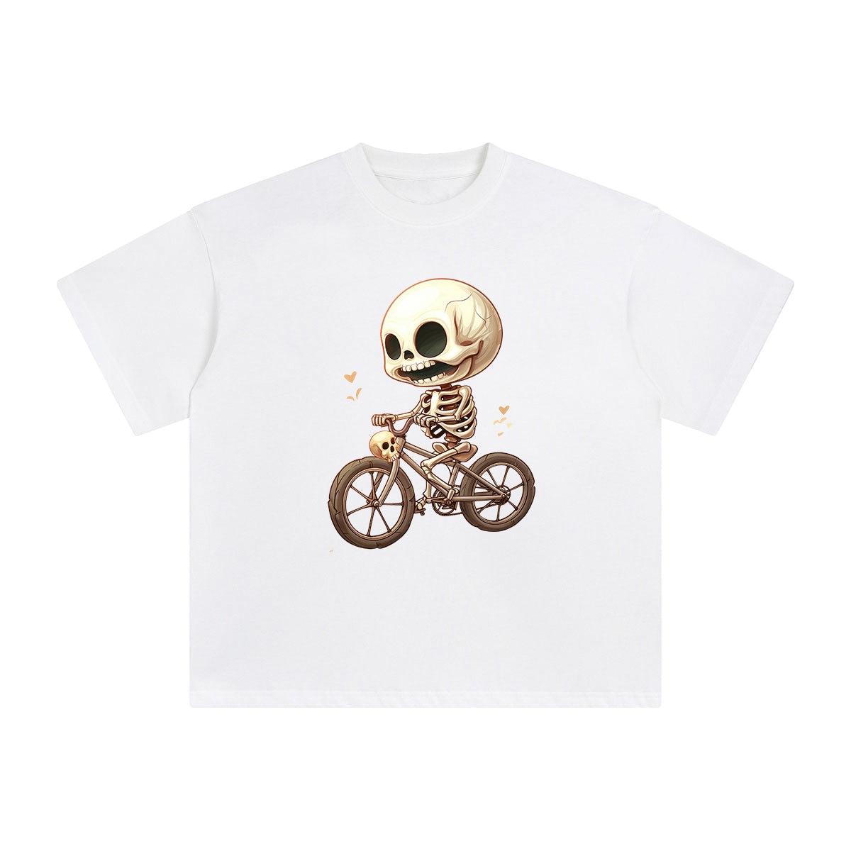 Cute Skeleton Cycling Graphic Tee-INNBLAC Fashion Apparel