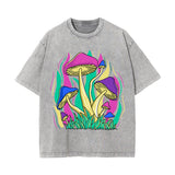 Mushroom Washed Graphic Tee-INNBLAC Fashion Apparel