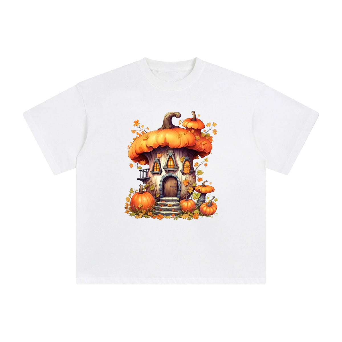 Fairy Pumpkin House Graphic Tee-INNBLAC Fashion Apparel