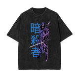 Urban Ninja Stone Wash Graphic Tee-INNBLAC Fashion Apparel