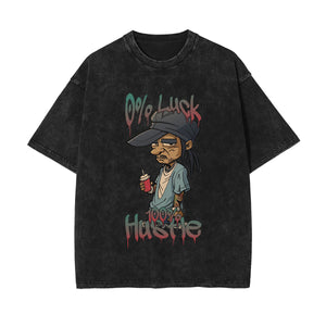 0% Luck 100% Hustle Graphic Tee-INNBLAC Fashion Apparel