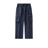 Navy Blue Multi-Pocket Cargo Pants-INNBLAC Fashion Apparel