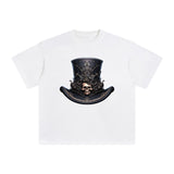 Skull Hat Graphic Tee-INNBLAC Fashion Apparel