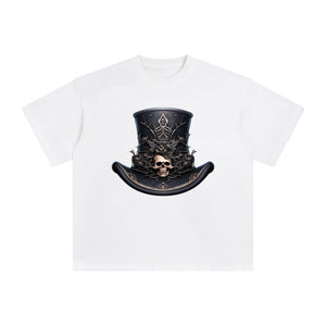 Skull Hat Graphic Tee-INNBLAC Fashion Apparel