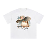 Beach Hat & Bag & Sunglasses Graphic Tee-INNBLAC Fashion Apparel