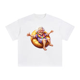 Grandma Lying On The Float Graphic Tee-INNBLAC Fashion Apparel