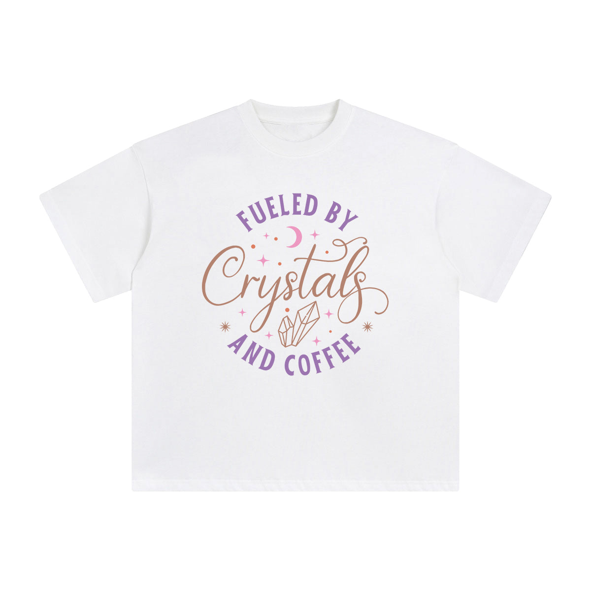 Fueled By Crystals And Coffee Graphic Tee-INNBLAC Fashion Apparel