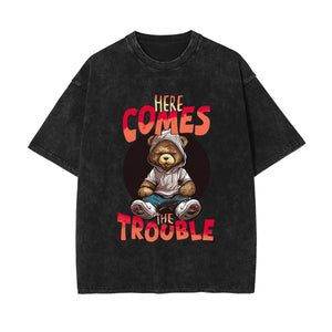 Here Comes The Trouble Graphic Tee-INNBLAC Fashion Apparel