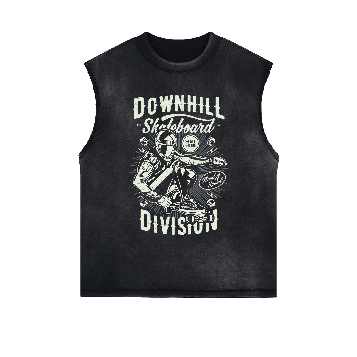 Downhill Skateboard Vintage Sleeveless Tee-INNBLAC Fashion Apparel