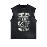 Downhill Skateboard Vintage Sleeveless Tee-INNBLAC Fashion Apparel