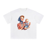 American Mom & Baby Boy Graphic Tee-INNBLAC Fashion Apparel