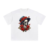 Beauty Skeleton Graphic Tee-INNBLAC Fashion Apparel