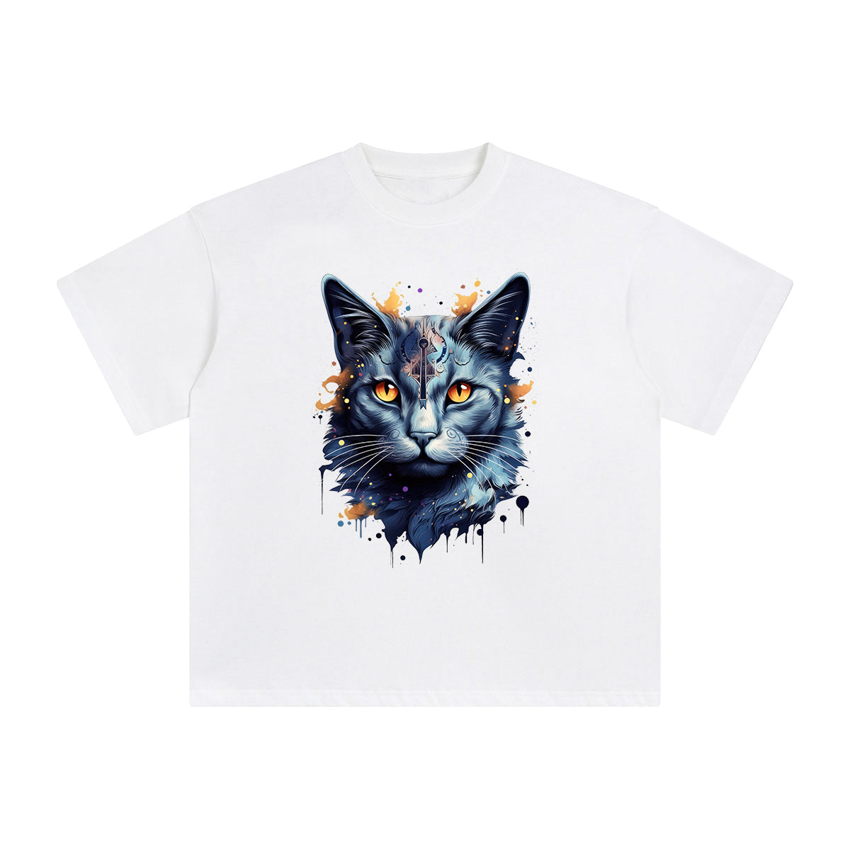 Gothic Black Cat Graphic Tee-INNBLAC Fashion Apparel