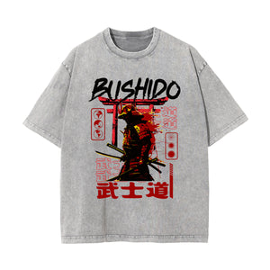 Bushido Japanese Stone Wash Graphic Tee-INNBLAC Fashion Apparel