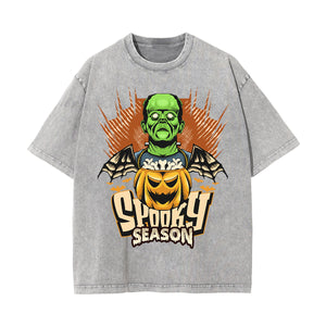 Spooky Season Graphic Washed Tee-INNBLAC Fashion Apparel