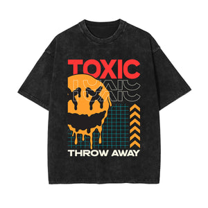 Toxic Graphic Stone Wash Tee-INNBLAC Fashion Apparel