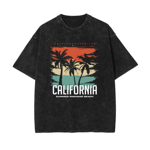 California Coconut Tree Graphic Tee-INNBLAC Fashion Apparel