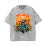 Halloween Pumpkin Ghost Graphic Tee-INNBLAC Fashion Apparel