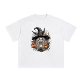 Witch & Pumpkin Graphic Tee-INNBLAC Fashion Apparel